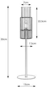 Lampă de masă TUBO 1xE14/40W/230V 50 cm crom lucios/transparent Markslöjd 108557