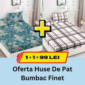 Pachet promotional 1 + 1 Husa de Pat Din bumbac Finet, LP-PPHBF-19
