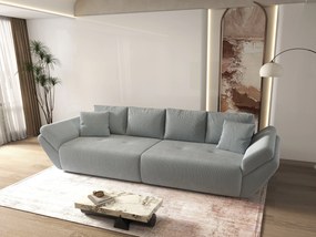 Canapea extensibilă dumonde cu ladă de depozitare si sezut confortabil din spuma high-density, Berlin Zoom Gri 300x100 cm