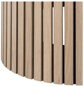 Masă de dining rotundă cu blat cu aspect de lemn de stejar ø 120 cm Linley – Actona