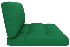 Set mobilier din paleti cu perne, 6 piese, lemn pin alb tratat Verde, colt + 2x mijloc + 2x suport pentru picioare + masa, Alb, 1