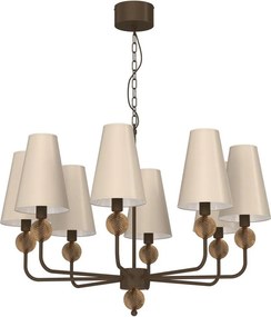 Candelabru GRENADA cu lanț, 8xE14/15W/230V, bej