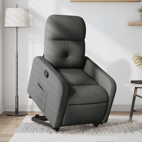 vidaXL Fotoliu rabatabil cu ridicare pe verticală, gri închis, textil
