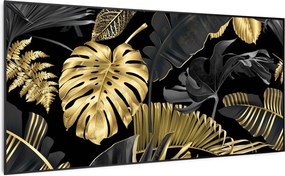 Klarstein Wonderwall Air Art Smart, încălzitor cu infraroșu, frunză neagră, 120 x 60 cm, 700 W