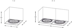 Spot aplicat modern BOX 2 negru