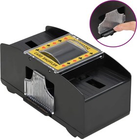 vidaXL Aparat automat de amestecat cărți, negru, 2 pachete