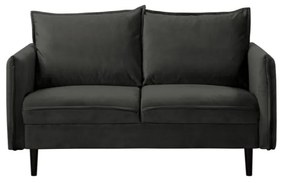 Canapea gri închis cu tapițerie din catifea 138 cm Juli – Ropez