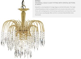 Lustra cristal suspendata design elegant Waterfall gold 3L 5173-3 SRT