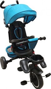 Tricicleta pliabila cu copertina Baby Care™ Folding Trike, Roti din spuma cauciucata EVA, Pedale si maner pentru parinti, Scaun reversibil cu rotire