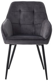 Set de scaune de sufragerie gri cu cotiere 2 buc. tapițat Nolan Square – Unique Furniture