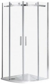 Cabină de duș Virgo curbată, cu rolă, cu înveliș Easy Clean, fără cădiță de duș