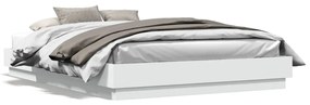 3209793 vidaXL Cadru de pat cu lumini LED, alb, 140x200 cm