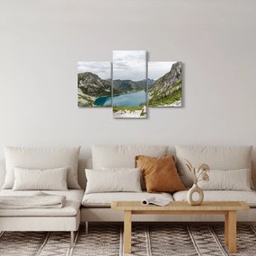 Tablou cu lac în munți (90x60 cm)