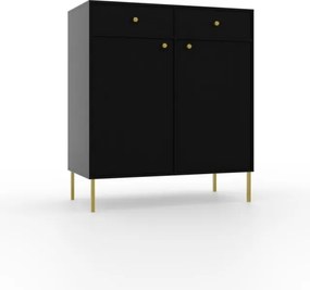 Comodă cu doua usi si doua serare, 84x41x94cm, Tili System, ADRK Furniture (Culoare: Eucalipt / Eucalipt)