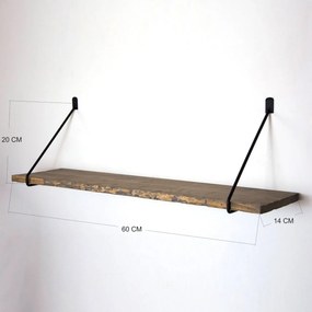 Raft din lemn Wr038 Nuc 60x20x14 cm