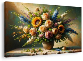 Tablou buchet romantic de flori
