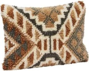 Față de pernă dreptunghiulară din lână țesută manual cu model kilim, 40×60 cm, „Dhara"