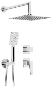 Deante NQL_09YK - Set de duș BLUR cu baterie încastrată, crom lucios