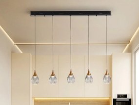 Lustra LED dimabila design modern Corina 5L negru/cupru