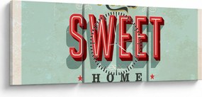 Tablou - Home sweet home (cu ceas) (90x30 cm)