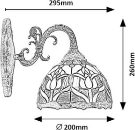 Brilagi - Aplică de perete Tiffany LORAS din vitralii 1xE27/40W/230V