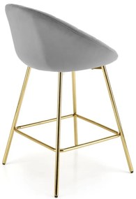 Scaun de bar H112 velvet gri
