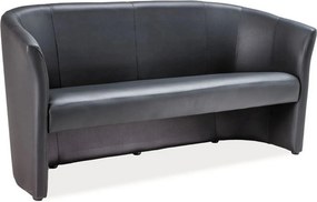 Canapea TM-3, negru, piele ecologica, 160x60x76 cm