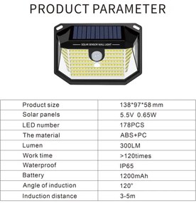 Aplică LED solară cu senzor LED/4W/5,5V IP65 Immax 08486L