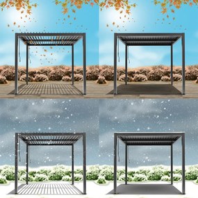Pergolă bioclimatică din aluminiu cu lamele 3 x 3 M