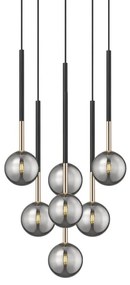 Lustra moderna cu 7 pendule Arcturus negru/ auriu