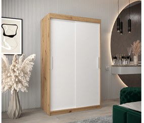 Dulap de haine 120 cm Toki (stejar artisan + alb mat). 1064811
