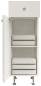 Corp Baie Zaria, 1 Sertar, 1 Usa, Alb lucios/Alb, MDF, L 30 x l 35 x H 85 cm