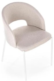 Scaun textil K486 bej-alb - H 77 cm