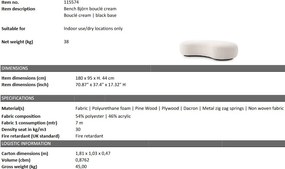 Bancheta design modern LUX Bjorn, boucle crem 115574 HZ