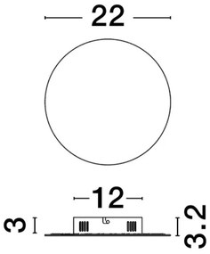 Aplica LED de perete design ambiental CYRCLE 22cm alba