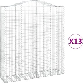 vidaXL Coșuri gabion arcuite, 13 buc 200x50x220/240cm, fier galvanizat