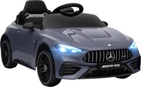 AIYAPLAY Mașină electrică pentru copii, design Mercedes, motoare 12V, telecomandă, lumini LED, muzică, pentru copii 3-6 ani, Gri | Aosom Romania