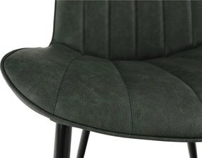 Scaun, piele ecologică verde/negru, HAZAL