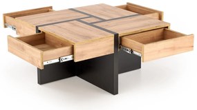 Masă de cafea Shanell 80 (stejar craft + negru). 1092459
