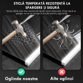 HOMCOM Oglindă LED 50x70 Antiaburire Touch IP44 | Aosom Romania