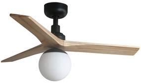 Ventilator de tavan FARO 34284-11L KLIM S 1xE27/15W/230V lemn/negru + telecomandă