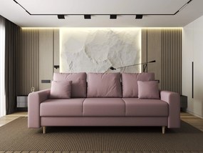 Canapea extensibilă dumonde cu ladă de depozitare si sezut confortabil din spuma high-density, Kronos Enjoy Flamingo 210x100 cm