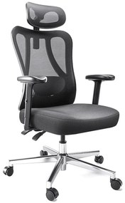HBADA P3 Scaun ergonomic, cu suport lombar reglabil, tetieră reglabilă 2D, cotiere reglabile 2D, pivotant, Negru