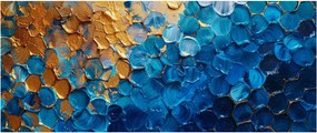 Tablou - Pictura albastru-auriu (120x50 cm)