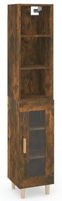 3115601 vidaXL Dulap înalt, stejar fumuriu, 34,5x34x180 cm, lemn prelucrat