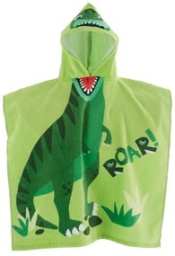 Poncho pentru copii verde din bumbac Dinosaur – Catherine Lansfield