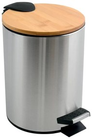 Coș de gunoi argintiu mat cu pedală din oțel 5 l Adonis – Spirella