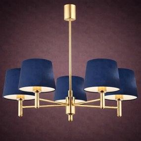 Brilagi - Candelabru pe tijă MONTE, 5xE27/60W/230V, albastru/auriu