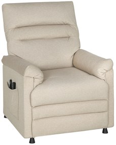 HOMCOM Fotoliu Relaxant Electric cu Masaj și Încălzire, cu Suport pentru Picioare, Silențios, Reclinabil 150° în Material Catifelat Prietenos cu Animalele, cu Funcție de Memorare, 2 Telecomenzi pentru Sufragerie, Bej | Aosom Romania