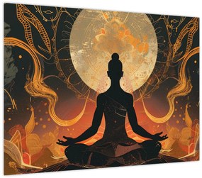Tablou pe sticlă - Meditație (70x50 cm)